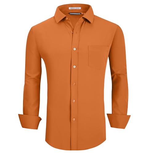 Alex Vando Mens Dress Shirts Regular Fit Long Sleeve Stretch Business Dress Shirts for Men
