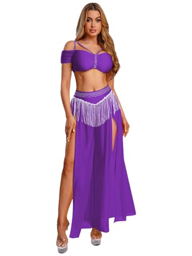 Vêtements danse orientale arabe violet S costume de soirée Freebily