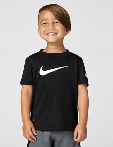 Nike Conjunto de 2 peças para meninos Dri-fit Swoosh camiseta e shorts de malha, Cinza escuro, 4 Ano