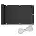 Produktbild Aufun Balkon Sichtschutz 600x75 cm PVC Balkonsichtschutz Balkonbespannung Balkonverkleidung - mit Ösen und Kordel - Windschutz Witterungsbeständig für den Gartenzaun - 0,75 x 6 m, Anthrazit