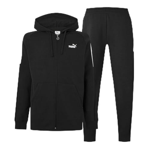 PUMA Mens Fleece Tracksuit Black/white L