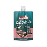 Rosewood Deli Delight Lachspüree für Katzen, 80g – Feines Topping oder Snack – Hoher Feuchtigkeitsgehalt – Ohne Zusatzstoffe – Für wählerische Stubentiger
