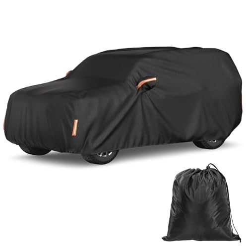 Image of JOYTUTUS Car Cover for SUV Length from 190 inch to 201 inch, Cotton Inner Outdoor Waterproof All Weather Protection Fit for Land Cruiser, Prado, Lexus LX, 4Runner, Rav4, Highlander, CR-V