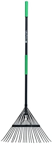 Hooyman Rake with Heavy Duty Construction, Fiberglass Core, Ergonomic No-Slip H-Grip Handles, and High Carbon Steel Tines for Gardening, Land Management, Yard Work, Farming, Food Plot, and Outdoors