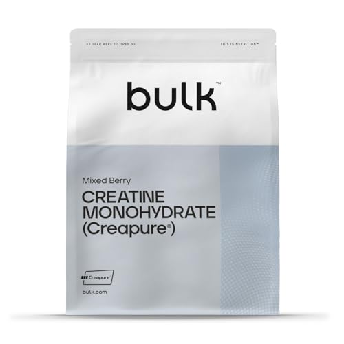 Bulk Creapure Creatine Monohydrate Powder, Mixed Berry, 500 g, 100 Servings, Packaging May Vary