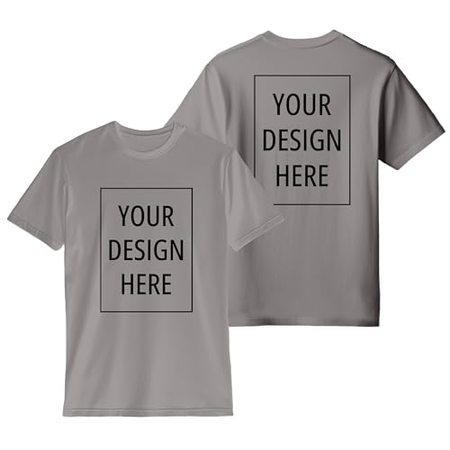Image of Peppyzone Customised T Shirt for Men & Women | Cotton Unisex Personalised Photo & Text Printed Customized Tshirt | Custom Printing T-Shirt with Name, Logo, & Design