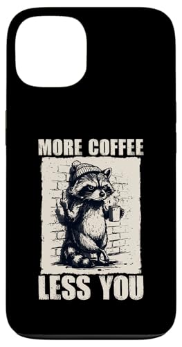 Grumpy Raccoon "More Coffee Less You" �ʔ����R�[�q�[�~�[�� �X�}�z�P�[�X iPhone 13 �p