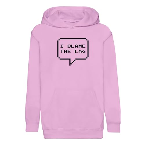 Sweat à capuche enfant I Blame The Lag de style geek pour gaming 8 bits
