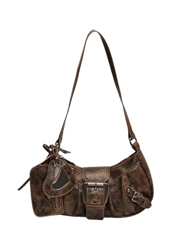 Image of GORGLITTER Women's Y2k Shoulder Bag Buckle Western Vintage Hobo Pu Leather Handbags with Coin Purse