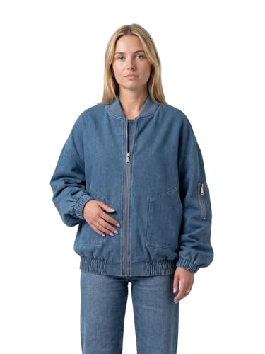Blouson bomber en jean femme confortable avec poches