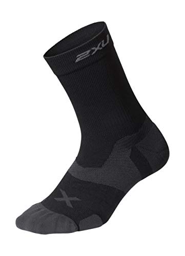2XU UK Herren Vectr Cushion Crew Socks, Schwarz/Titanium, L Cover