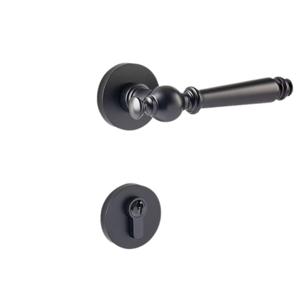 Cerradura de puerta interior negra y magnética para baño y habitaciones