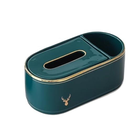 Custodia in ceramica per fazzoletti con tasca laterale multifunzione per telecomando, cosmetici e penne, elegante soluzione per riporre oggetti da tavolo per casa e ufficio