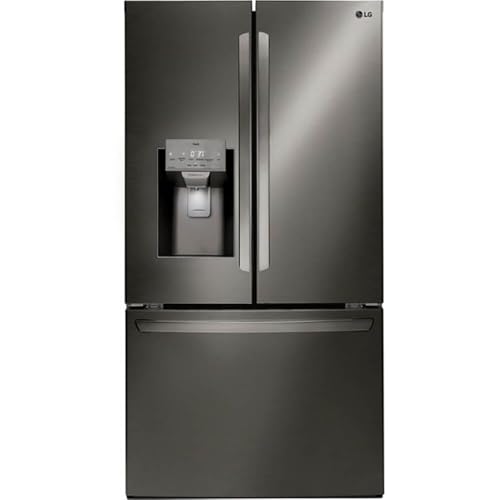 LG 28 Cu. Ft. Smart French Door Refrigerator with Dual Ice Maker, Door Cooling+, Wi-Fi Connectivity, and PrintProof Black Stainless Steel Finish