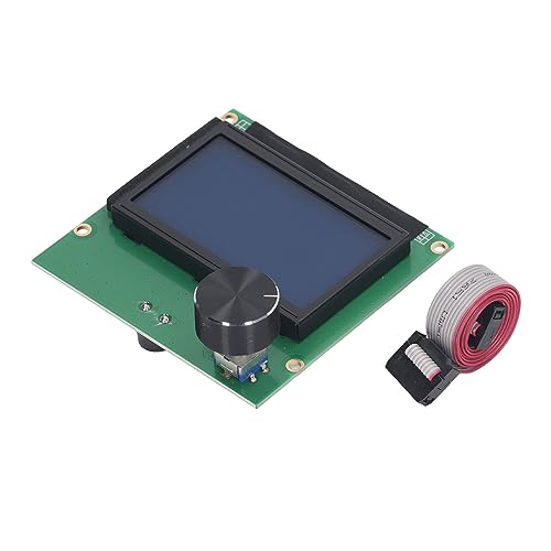 ANKROYU 12864 Display Screen Module, 3D Printer Reprap Controller, 3D Printer Display Module, LCD Display Screen with Knob Decoder for 3D Printer