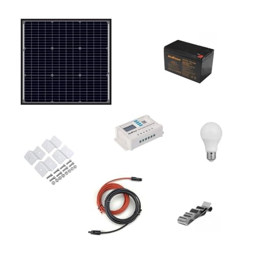 Kit îlot photovoltaïque 50W complet pour alimentation électrique de secours autonome