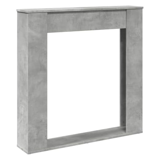 vidaXL Borde de chimenea madera ingeniería gris hormigón 100x20x100 cm, envolvente de chimenea, repisa de chimenea, repisa de chimenea