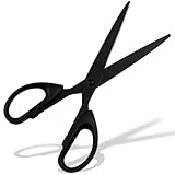 Black All-Purpose Office Scissors – Sharp Stainless Steel Blade Shears with Straight ABS Handle for Home, School & Craft Use