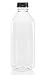 (6) 32 oz. Clear Food Grade Plastic Juice Bottles with Tamper Evident Caps 6/pack (32OZ, Black lids)