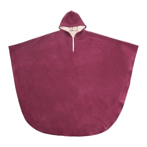EXCLEN Easy Adaptive Wheelchair Cape With Hood, Warm Shawl Winter Lleece Lined, Winter Poncho Lined Cape for Men's & Women's. (Wine red)
