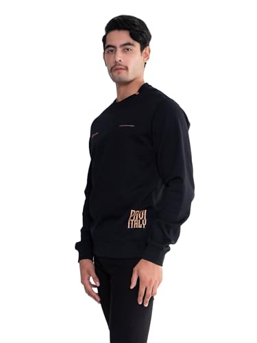 Black Sweater Cotton 97% Elastane 3% for Men Casual, Soft, Modern Design and Comfortable for Everyday Use.2