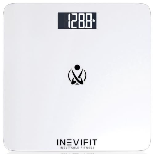 INEVIFIT Báscula de baño, báscula digital de alta precisión, mide peso de hasta 400 libras, incluye pilas