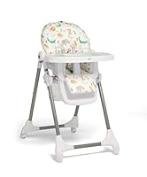 Mamas & Papas Snax, Adjustable Highchair, Reclines, Foldable, Removable Tray, Jungle Alphabet