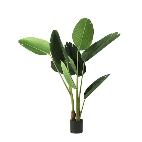 Valyria Home - Planta Artificial Ave del Paraíso - Tamaño 120 cm - Palmera Tropical Realista - Planta de Plástico de Interior y Exterior - Decoración del Hogar - Strelitzia Artificial