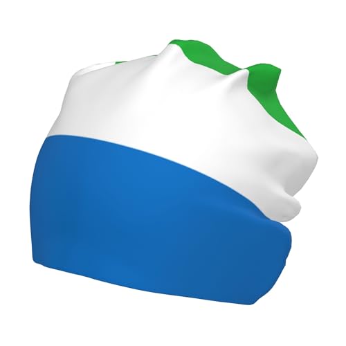 Flag of Sierra Leone Children Hip Hop Knitted Hat Kids Elastic Leisure Knit Cap Warm Sleep Beanies Black