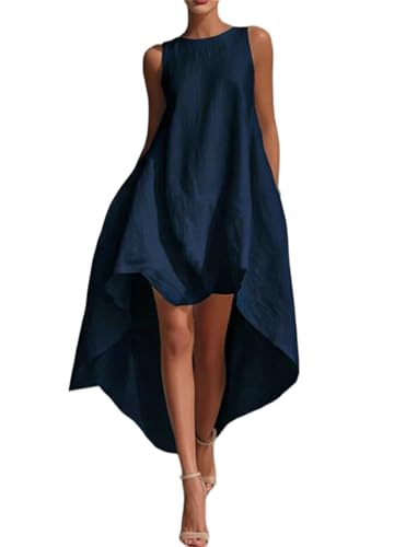 Robe d'été pour femme ample et fluide à ourlet asymétrique