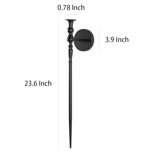 Tim&Lin Wall Sconce Candlestick Holder Set of 2, Large Black Scepter Gothic Design Metal Wall Candle Holder, Home Wall Decoration for Living Room, Bathroom, Dining Room by Tim&Lin - Image 7