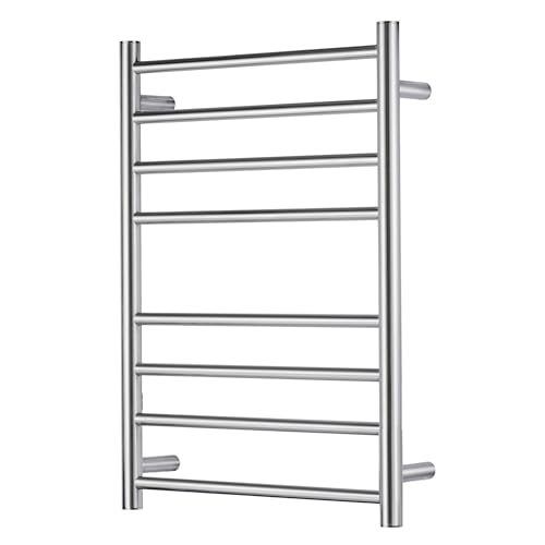 SHARNDY Electric Heated Towel Warmer - Wall Mounted Bathroom Towel Rack, Plug-in Design & Brushed Stainless Steel Finish 8 Bar (Polished)