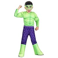 Marvel Hulk Official Toddler Halloween Costume - Premium Quality Padded Jumpsuit and Fabric Mask (3T-4T)