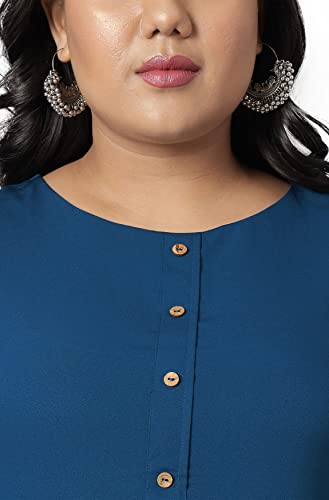 Image of XL LOVE - By Janasya Women's Plus Size Poly Crepe Floral Print Aline Kurta