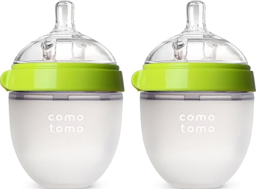 Image of Comotomo Baby Bottle Double Pack, Green, 5oz