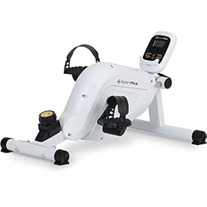 SportPlus Beentrainer voor thuis en op kantoor, mini-hometrainer met magnetische rem en 8 weerstandsniveaus, met trainingscomputer, extra brede pedalen, compatibel met app