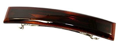 Parcelona French Medium Bar Celluloid Tortoise Shell Automatic Hair Clip Barrette