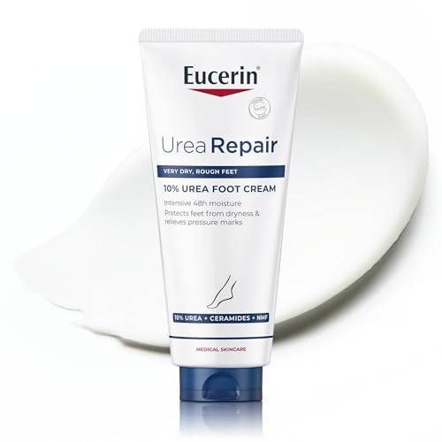 Eucerin Urea Repair Crema Piedi 10% 100 ml, Crema talloni e piedi idratante 48h, Formula con 10% Urea e Ceramidi per un sollievo immediato dalla pressione dei calli pelle secca e screpolata