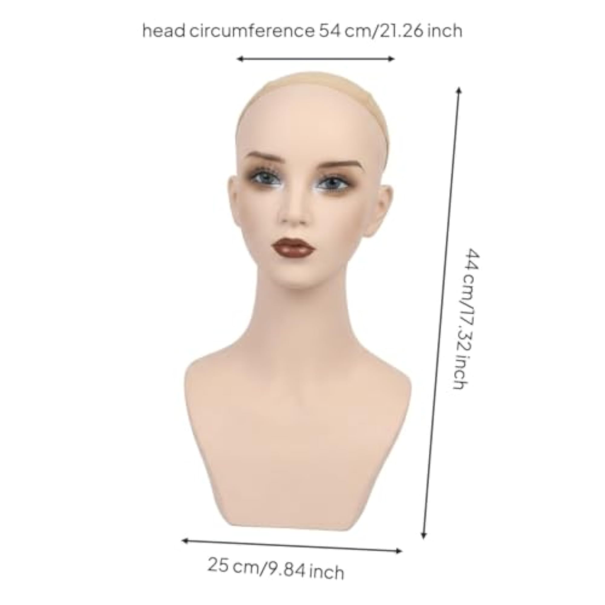 Featureless Smooth Hairpiece Display Form, Flesh-Toned