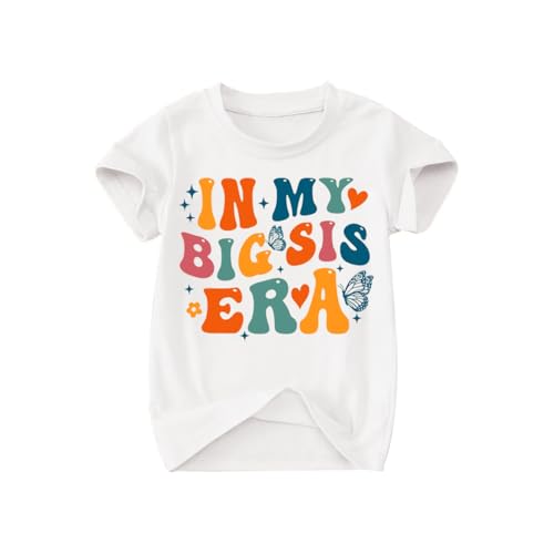 Image of Toddler Big Sister Tee in My Big Sis Era Graphic T-Shirt Big Sis Announcement Crewneck Shirts Sibling Reveal Tops