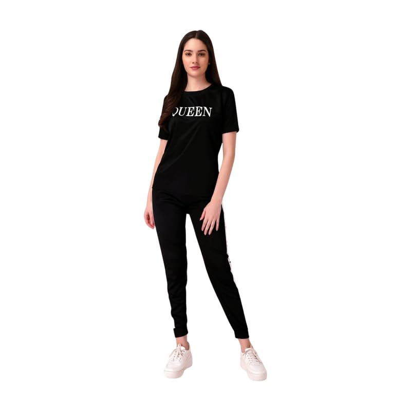 Round Neck Cotton Tracksuits - Soft & Comfortable Loungewear, Cuff Sleeve, for Casual Wear, Gym, Jogging, Running, Yoga - Stylish For Womens & Girls-image-44