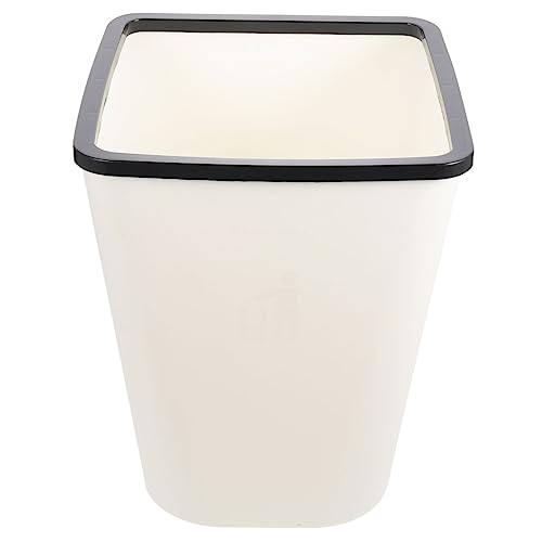 MAGICLULU Square Trash Can Kitchen White 1pc for Home Office Bedroom Simple and Fashionable