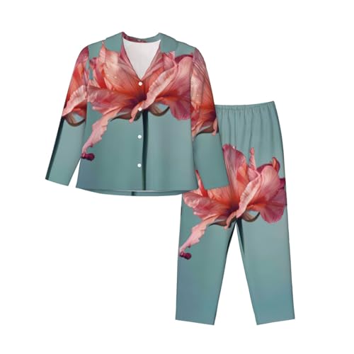 Pyjama à manches longues floral idéal pour des soirées cocooning