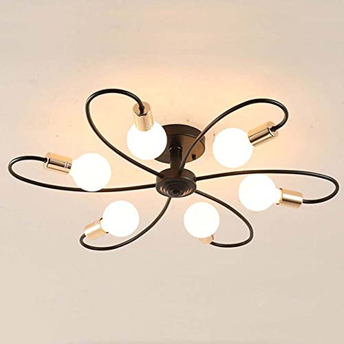 Pendente Sputnik Moderna 6 Lâmpadas Luster Plafon De Metal E27 Iluminação Interior Para Sala De Estar Quarto (6 Luz)