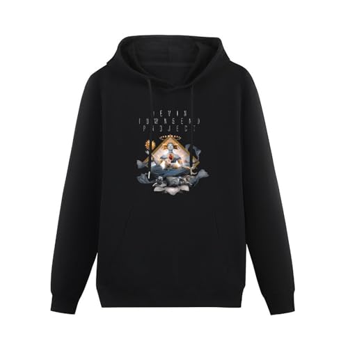 XIASHUN Haoshi Devin Townsend Project 'Transcendence' - Sudadera con capucha unisex de manga larga para hombre, con bolsillo, color negro, Negro, M