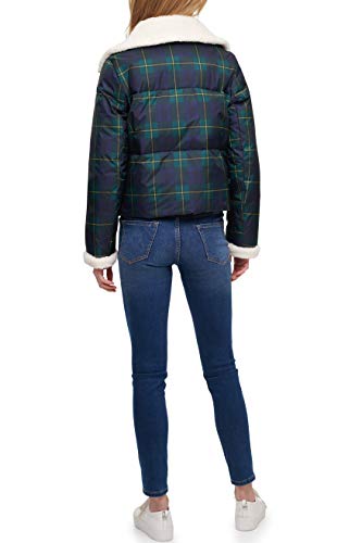 Levi's Women's Bubble Puffer Jacket, Black Watch Plaid, Large #TOP1