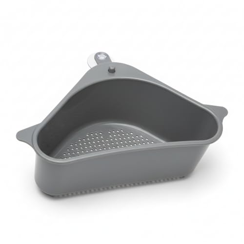 Image of Kitchen Sink Drain Basket | Corner Sink Strainer with Hanging Filter | Triangle Sink Strainer Basket for Kitchen & Bathroom Waste Drain (1)