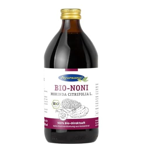 Ayursana Noni Saft original 1 Liter – 100% Bio-Direktsaft – Aus Wildsammlung, fermentiert im Erntelandohne – Naturtreu: ohne Zusätze & Aromastoffe – Saft aus der Nonifrucht Morinda Citrofolia