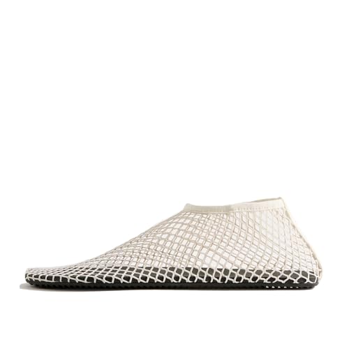 NSZPD Women's Breathable Mesh Knit Ballet Flats, Square Toe Studded Mary Jane Shoes with Buckle Strap, Comfy Supportive Casual Office Ballerina Flat Shoes White by NSZPD - Used condition - US$51.21