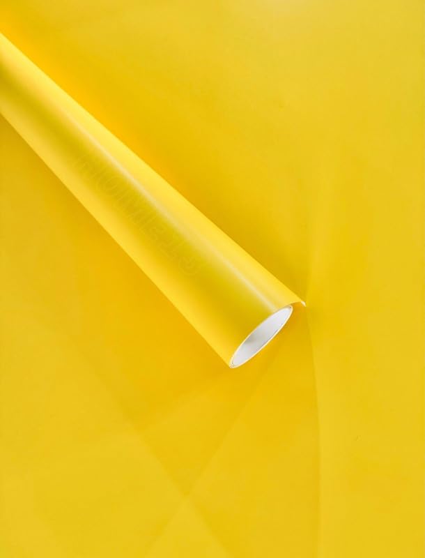 Image of HOME13 Self Adhesive Wallpaper Matte Yellow Home Removable and Decorative Vinyl Wallpaper for Kitchen Countertop Cabinets Table 1 Ft x 10 Ft with 2pcs